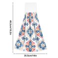 thumbnail image 6 of Yayeee Kitchen Hanging Hand Towels Set of 2 with Loop Bathroom Absorbent Tie Towel, Navy Blossom Mosaic, 6 of 7