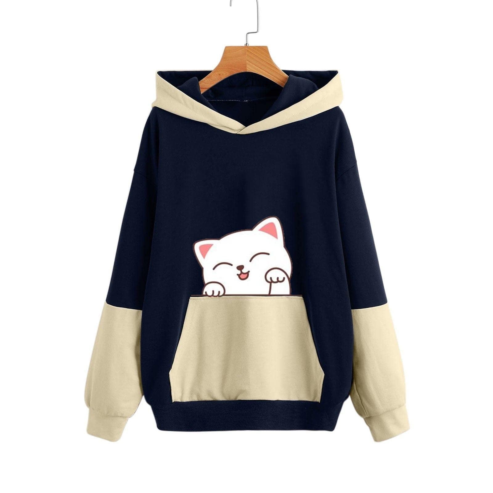 Womens Zip up Hooded Sweatshirt Cute 