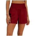 thumbnail image 6 of Casual Cotton Linen Shorts for Women Drawstring Elastic Waist Plus Size Summer Comfy Lounge Shorts with Pockets, 6 of 8