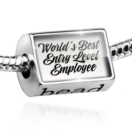 Bead Vintage Lettering World's Best Entry Level Employee Charm Fits All European