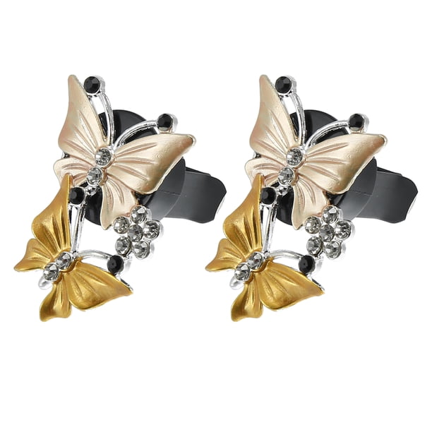 Coche Aire Acondicionado Mariposa Forma Clips Salida Ventilación Amarillo 2uds