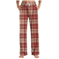 thumbnail image 1 of TaTaai Casual Pants Stretchy Waist Comfort Fit Unisex Regular Elastic Waist Drawstring Plaid Print Trousers With Side Pockets For Spring Winter Home Gift, 1 of 5