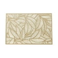 thumbnail image 2 of Oleegame 1PC Placemat Creative Rectangle PVC Placemat with Gold Foil, Heat- and Leaf-shaped Design, Perfect for Dining Table, Tea Cup, Western-style Dinner Mat Gold, 2 of 8