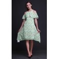 thumbnail image 3 of Bimba Tunique à Épaules Dénudées Imprimée Florale Verte pour Femmes Robe de Soirée Col Rond - Moyen, 3 of 6