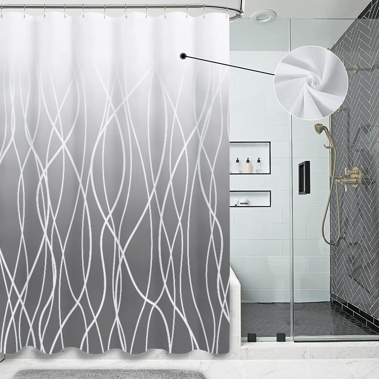 Sage Green Shower Curtain Ombre Shower Curtain Set Water Repellent