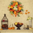 thumbnail image 4 of TAIAOJING Artificial Fall Wreaths For Rustic Autumn Wreath With Pumpkin Rose Berry Branchesm ThanksgivingFront Door Window Home Decor, 4 of 9