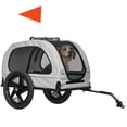 thumbnail image 1 of Aosom Foldable Dog Bike Trailer for Medium Dogs Travle, Light Grey, 1 of 10