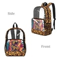 thumbnail image 2 of SEANATIVE Clear School Bag for Kids Elementary School Backpack for Women Men Transparent Bookbag Teens Girls Boys Daypack with Front Zipper Pocket, Cartoon Leopard Print, 2 of 7