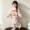 thumbnail image 4 of Enjoytime Christmas Girls Outfits Print Long Sleeve Crewneck Sweatshirt with Pants 2 Piece Set Cute Holiday Kids Toddler Clothes, 4 of 6