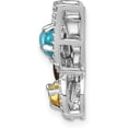 thumbnail image 2 of 14k White Gold Turq./Peridot/Citrine/Wht Topaz Butterfly Chain Slide - 17.7mm, 2 of 6