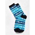 thumbnail image 2 of Urban Outfitters Shark Chasing People Stripe Crew Sock (3) pack Blue and Black, 2 of 3
