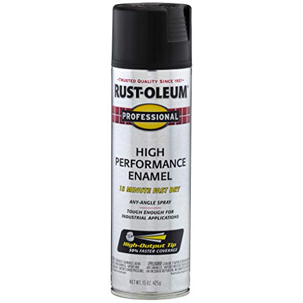 Black, RustOleum Professional HighPerformance Flat Enamel Spray Paint