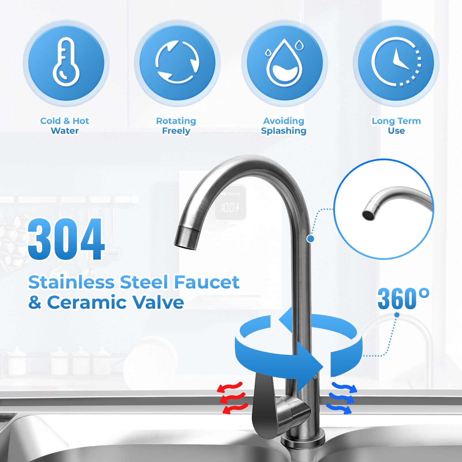 47in Free Standing Utility Sink, Double Bowl Commercial Restaurant Kitchen Sink Set for Indoor Outdoor W/ Faucet