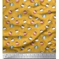 thumbnail image 1 of Soimoi Moss Georgette Fabric Triangle & Cow Cartoon Print Fabric by The Yard 42 Inch Wide, 1 of 3