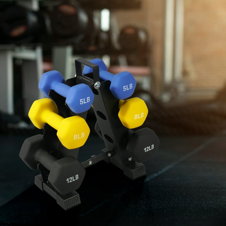 BalanceFrom Multi-Weight Dumbbell Set with Stand (5lbs, 8lbs