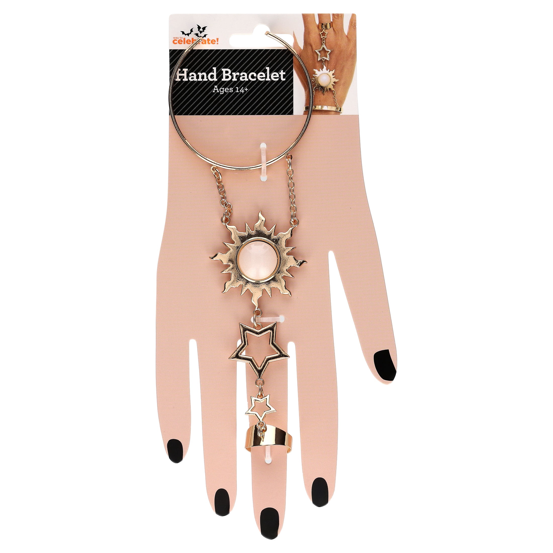 Celestial Hand Bracelet Costume Accessory for Adults, Gold and Black, Halloween by Way To Celebrate