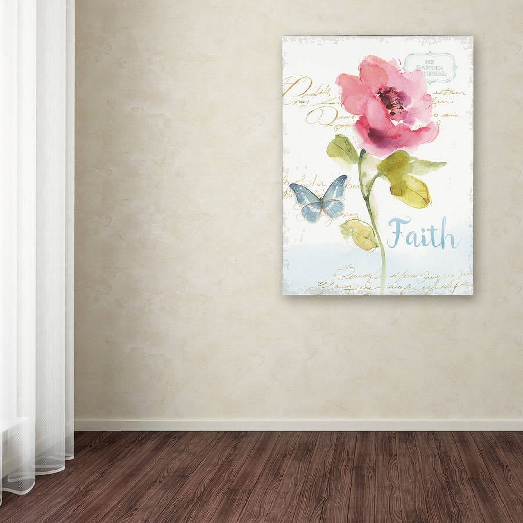 Trademark Fine Art "Rainbow Seeds Floral VI Faith" Canvas Art by Lisa Audit
