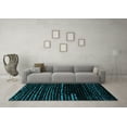 thumbnail image 3 of Ahgly Company Machine Washable Indoor Square Abstract Turquoise Blue Modern Area Rugs, 6' Square, 3 of 4