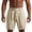 hgg092-Khaki, variant on Casual Linen Short Pants Adjustable Waist Suit Separates-Pants Lightweight Summer Beach Shorts for Men