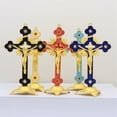 thumbnail image 4 of Apooke Beautiful Metal Crucifix Model Small Statue with Base Perfect for Home Catholic Decor, Fine Craftsmanship Table Decors, 4 of 20