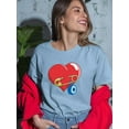 thumbnail image 2 of Heart W Nazar Eye T-Shirt Women -Engin Selcuk Designs, Female 4X-Large, 2 of 4