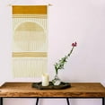 thumbnail image 2 of Tapiz bohemio de algodón con borlas para colgar en la pared, decoración para habitación infantil, apartamento, dormitorio, hogar, manualidades Sol amarillo, 2 of 9