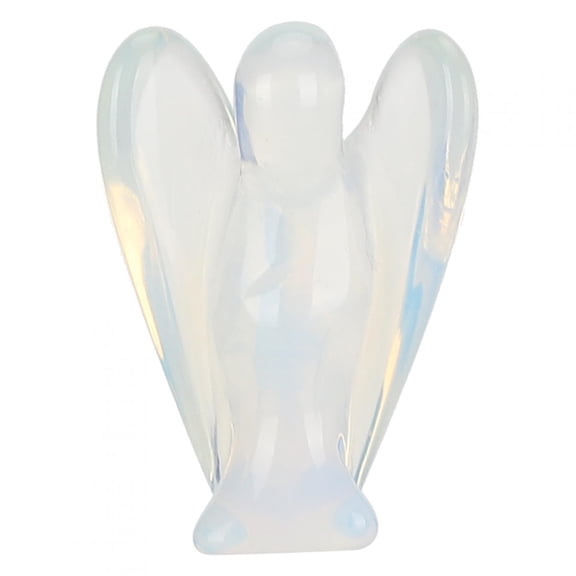 Exquisite Natural Jade Crystal Angel 3D Carved Figurine Healing Stone Desktop Guard Guardian Sculpture Ornament Home Decor, 1.5 inches / 3.8 cm