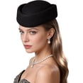 thumbnail image 7 of Xingjin Women's Millinery Small Top Hat Elegant Beret, Felt Fedora for Wedding Bride Church Occasions 2026 Winter Formal Style and Special Events,Blue, 7 of 7