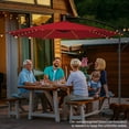 thumbnail image 3 of Gymax 10 FT Offset Patio Umbrella Solar Powered Cantilever Umbrella w/ 112 LED Lights Wine, 3 of 10