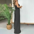thumbnail image 4 of Off Shoulder Jumpsuit Women Plus Size Striped Strapless Jumpsuits Drawstring High Waisted Jumpsuits Rompers with Pockets, 4 of 5