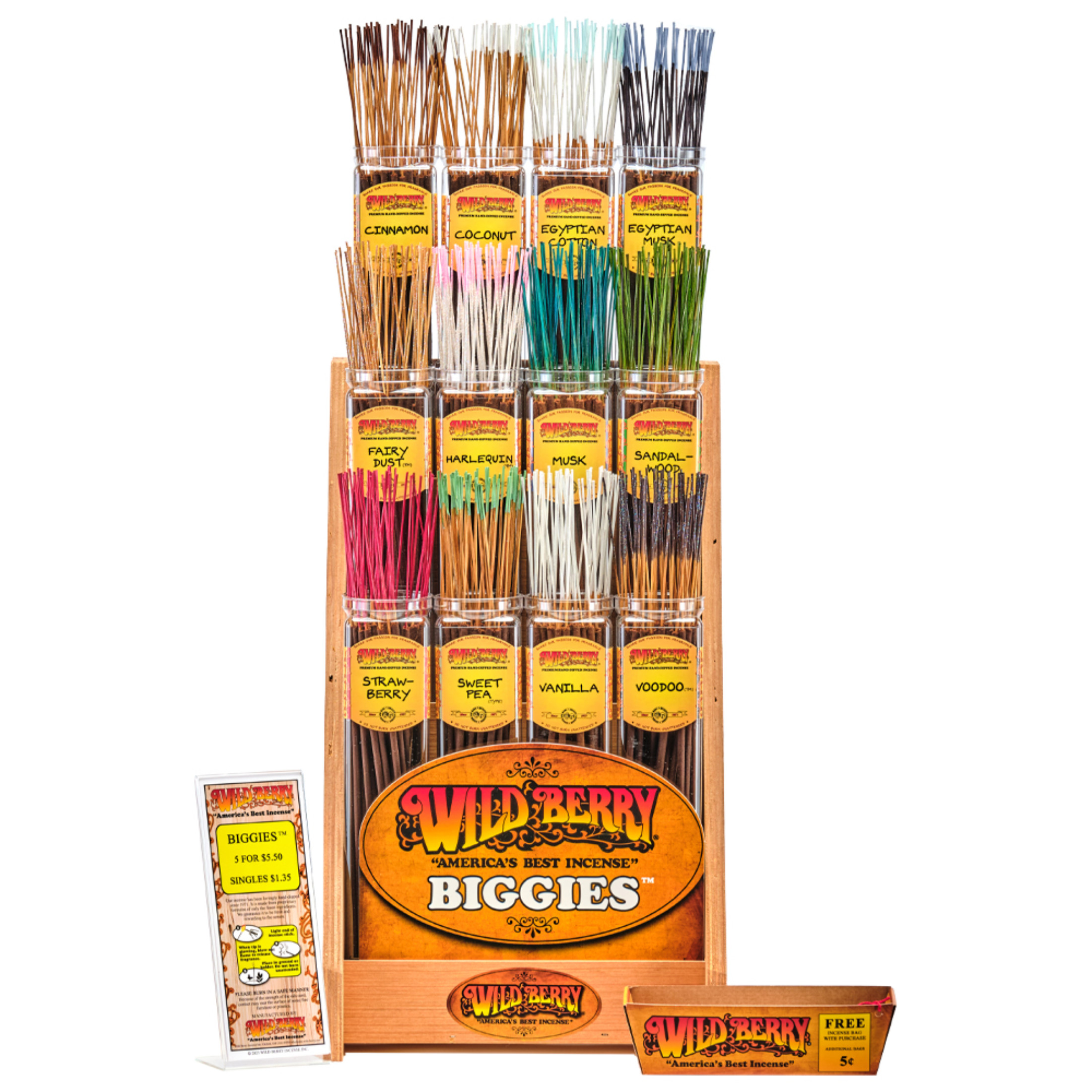 20x Wild Berry Biggies 19' Incense Stick - Sweet Indulgence - Variety Mix