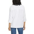 thumbnail image 4 of Anne Klein Women's Lightweight Cotton Gauze Top Button Front Shirt-White / XXL, 4 of 6