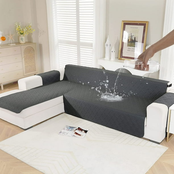 JIABOLANG Waterproof Couch Cover L Shape Sofa Covers Chaise Lounge Slip