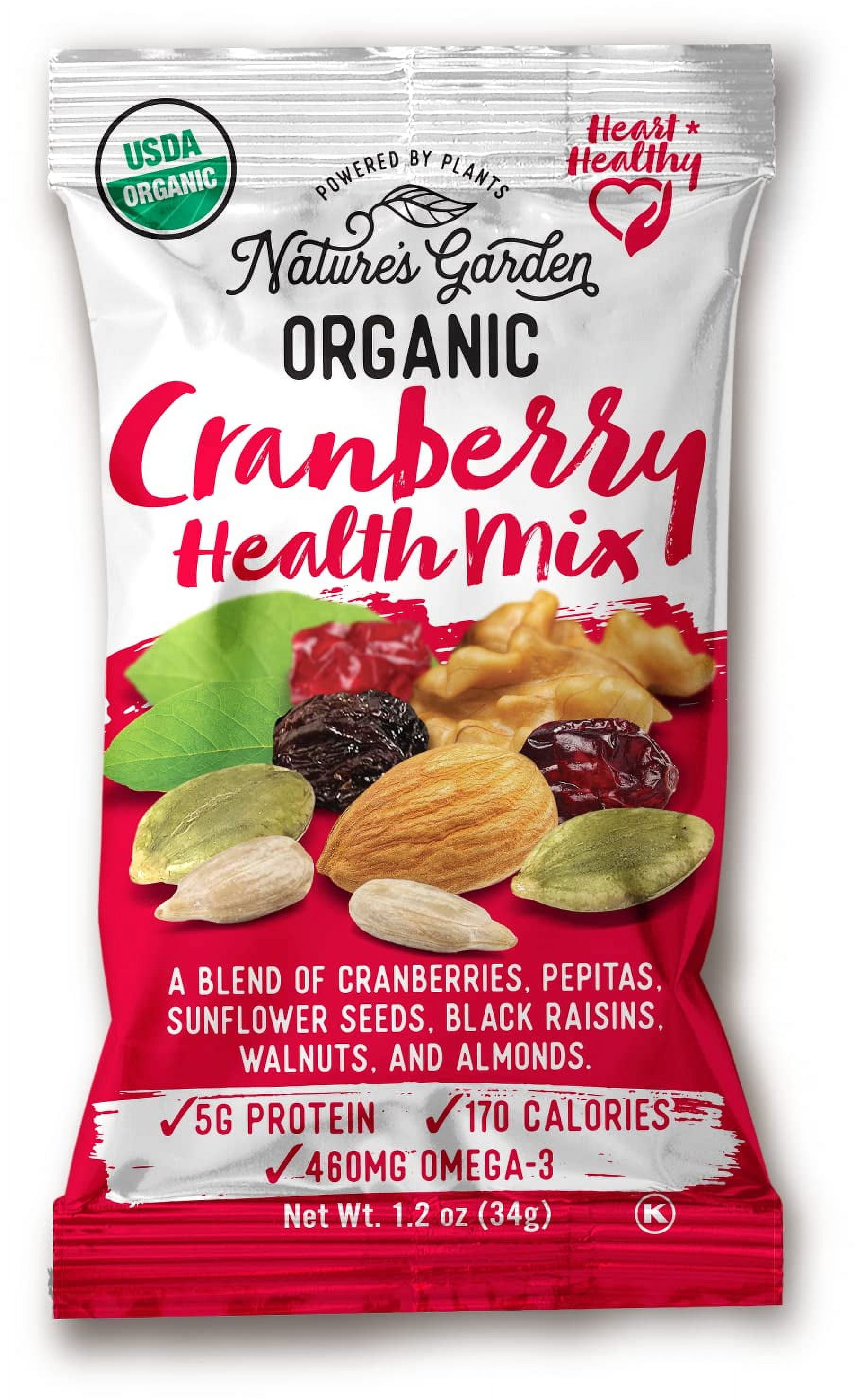 Nature's Garden Organic Trail Mix Snack Packs, Variety Pack, 1.2 oz, 24-count