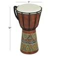 thumbnail image 4 of 7" x 12" Brown Wood Handmade Djembe Drum Sculpture with Rope Accents, by DecMode, 4 of 9