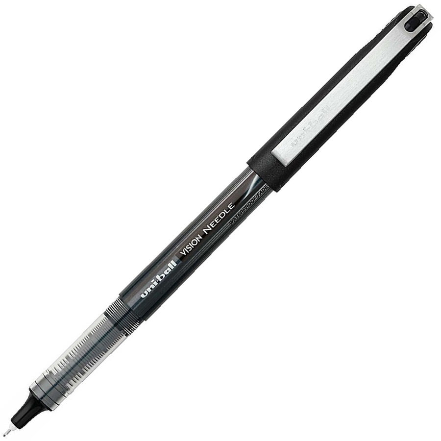 uniball Vision Needle Rollerball Pens Micro Point 0.5mm Black 12 Count
