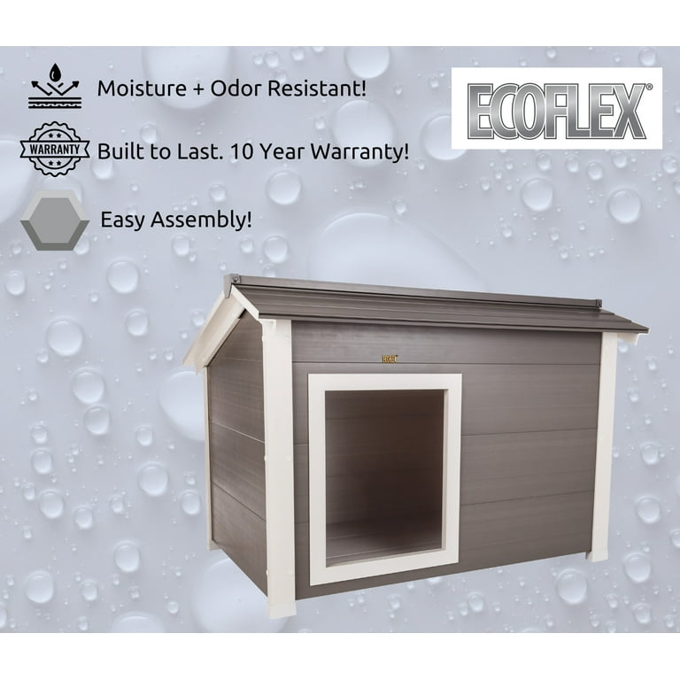 エコフレックス　ドッグハウス　アンティークホワイト　S New Age Pet ECOFLEX Rustic Lodge Dog House, Jumbo, Weather