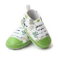 thumbnail image 2 of Dakaela Unisex Baby Boys Girls Shoes Newborn Infant Anti Slip Canvas Sneakers Toddler First Walkers Crib Shoes Green Size 3.5, 2 of 7