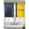 thumbnail image 2 of Modernism Sheer Curtains for Living Room Bedroom, Light-filtering Sheer Curtain, Simple Style Black Yellow Color Block Light-Rod Pocket Voile Window Treatment Drapes, 52’’Wx45’’L, 2 Panels Set, 2 of 7