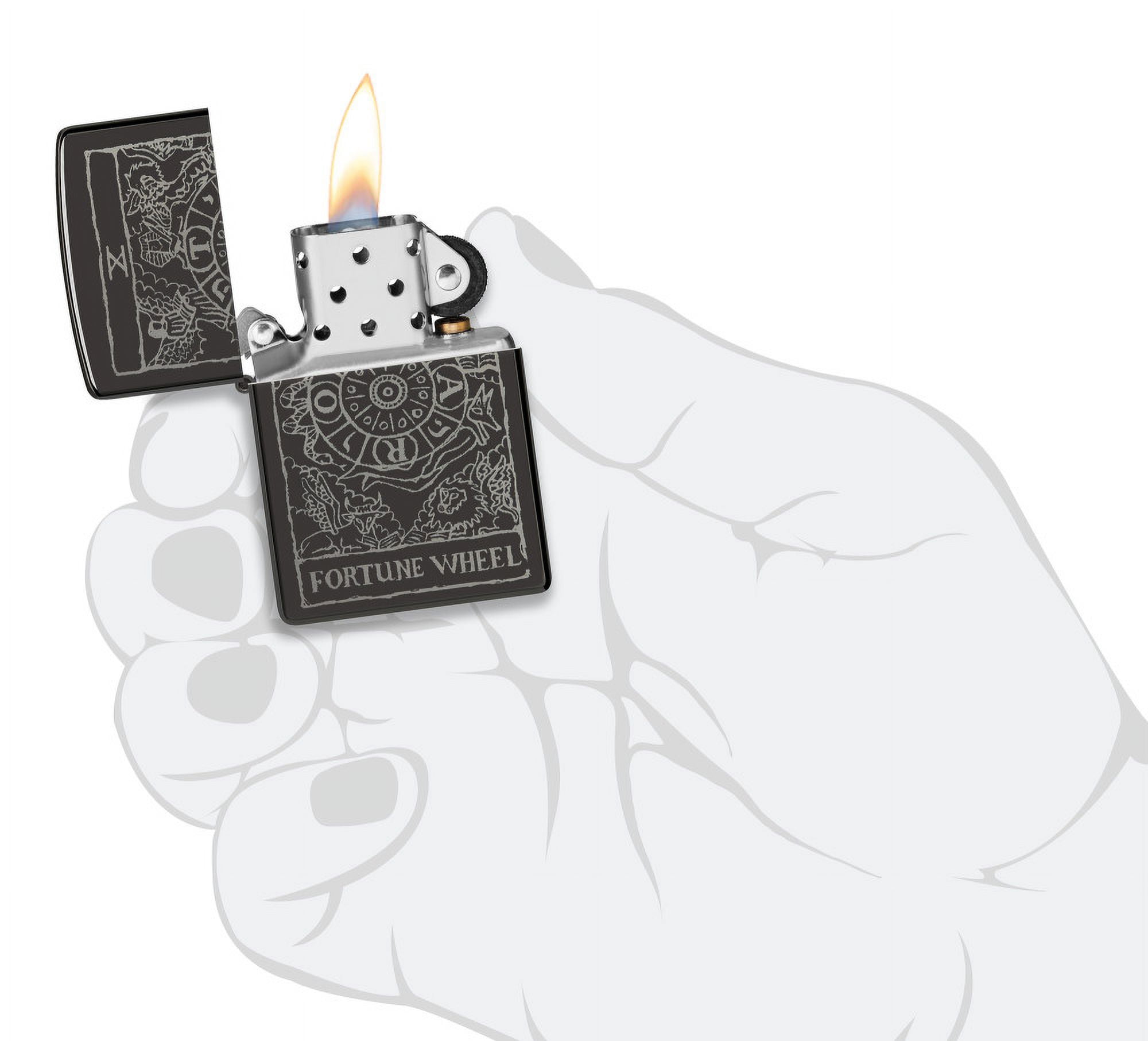 Zippo Wheel of Fortune Design High Polish Black Pocket Lighter