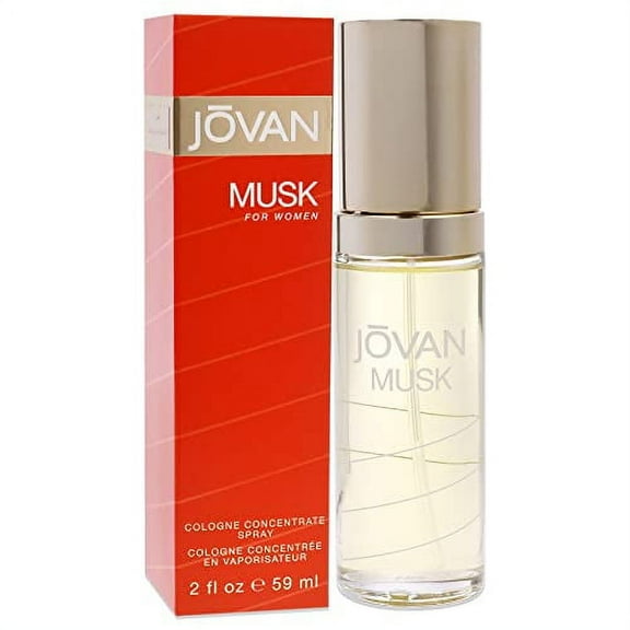 Jovan Musk Eau de Cologne Concentrate Spray, Sexy Cologne for Women, Vegan Formula, 2.0oz