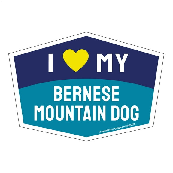 I Love My Bernese Mountain Dog Hexagon Shaped Magnet
