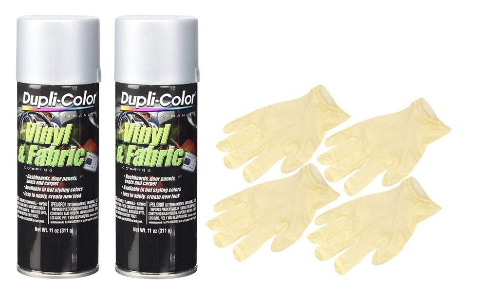 Dupli Color Flat Black High Performance Vinyl And Fabric Spray 11 Oz Bundle With Latex Gloves 6 Items Com - Dupli Color Vinyl Fabric Spray Paint On Carpet