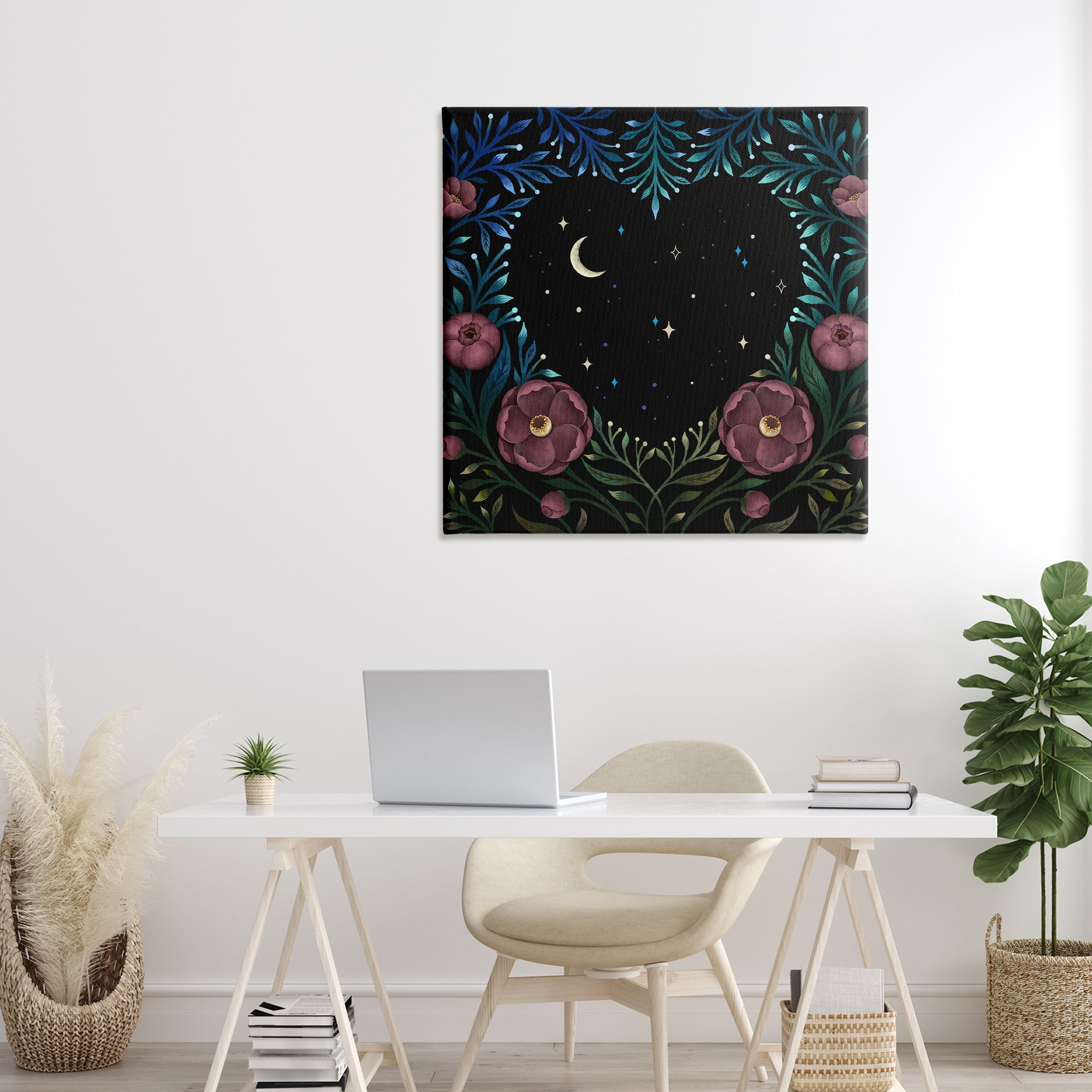 Stupell Industries Heart Night Sky Garden Canvas Wall Art, design by Episodic Drawings