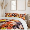 thumbnail image 6 of Ambesonne Geometric Duvet Cover Set, Modern Painting, 2-Calking, Orange Yellow and White, 6 of 7