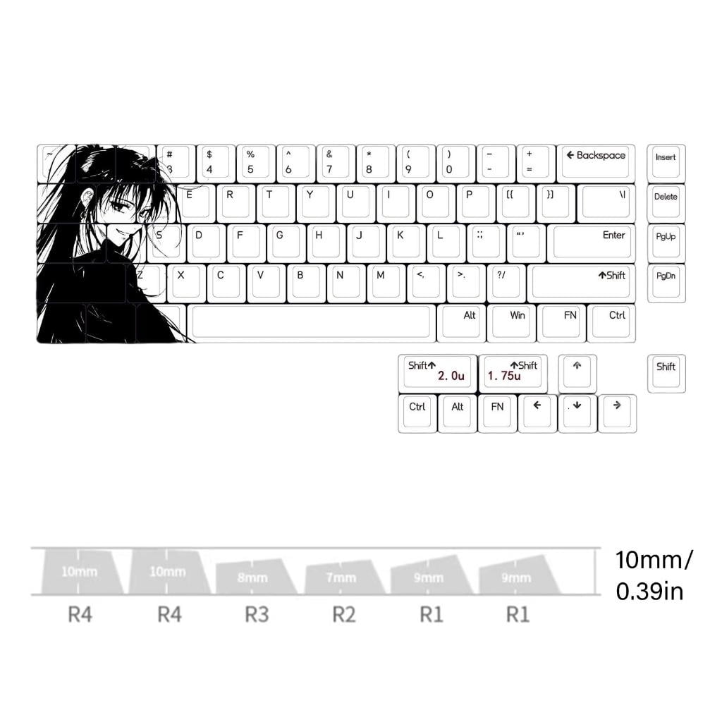 75PCS Dye Subbed Keycaps Original Height Upgrades Keyboard Typing for Mechanical Keyboard Keycap Replacement