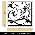 thumbnail image 2 of Cardinal Bird on Snowy Branch Self-Inking Rubber Stamp Ink Stamper - Lime Green Ink - Small 1 Inch, 2 of 7