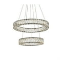 thumbnail image 3 of Elegant Lighting Monroe 24" Metal and Crystal LED Double Ring Pendant in Black, 3 of 3