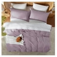 thumbnail image 5 of Dusty Purple Duvet Cover Full Size - Soft Double Brushed Full Size Duvet Cover Set, 3 Piece, with Button Closure, 1 Duvet Cover 80x90 inches and 2 Pillow Shams, 5 of 9