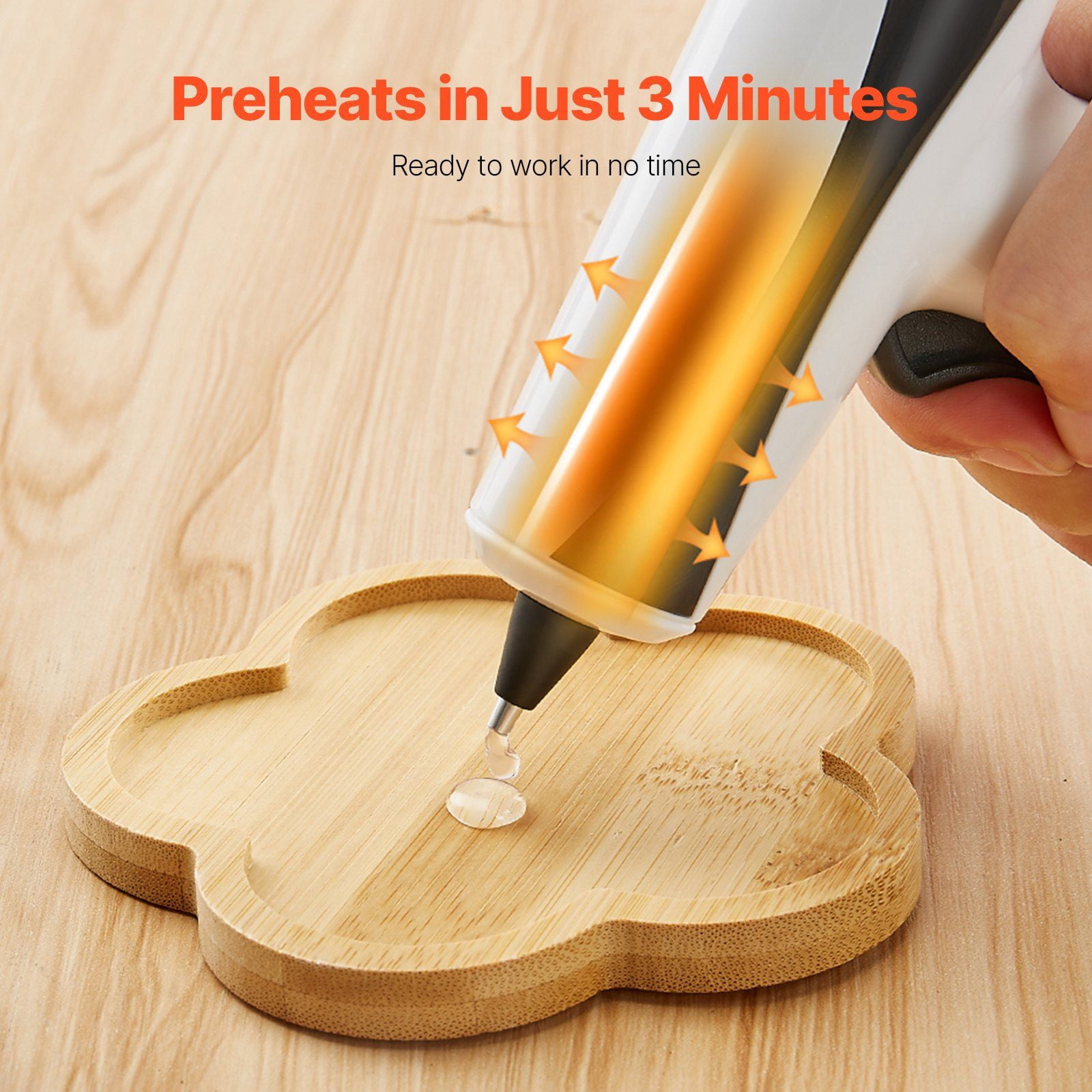 High Temp Rechargeable Hot Glue Gun, Cordless with 20 Pcs Glue Sticks, 2200mAh Battery, Fast Preheating for Arts, Crafts, DIY Fixes